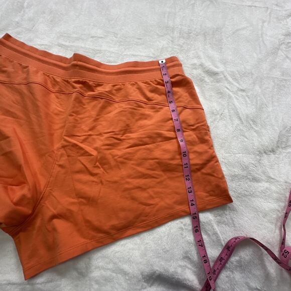 NWT All In Motion French Terry Mid Rise Shorts With Pockets Coral Orange Size 1X - Picture 8 of 11